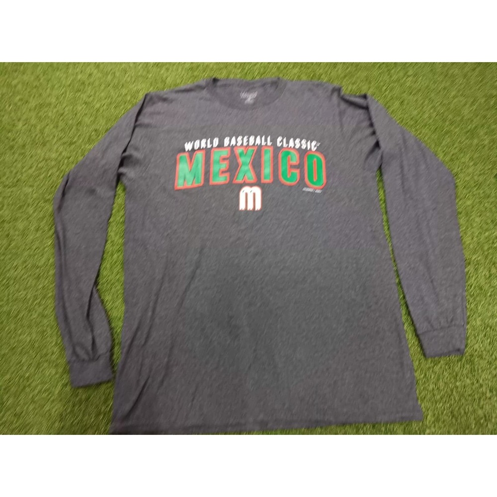 Legends Mexico National World Baseball Classic Team Shirt Men Medium Gray Cotton
